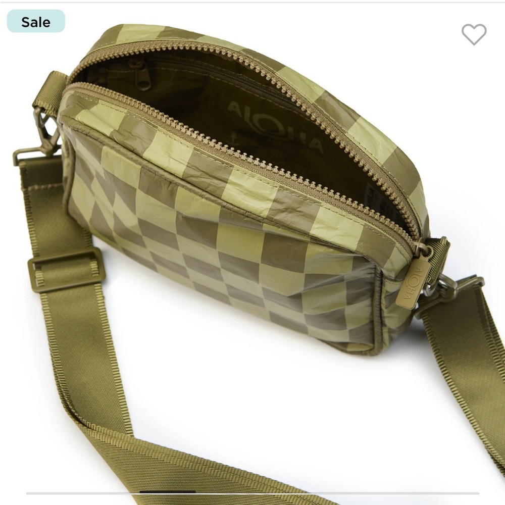 ALOHA Collection Olive and Moss Green Checkered Shoulder Bag - Picture 2 of 4
